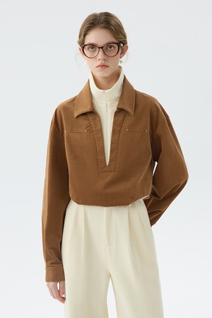 WD_Layered collar long sleeve top_2color