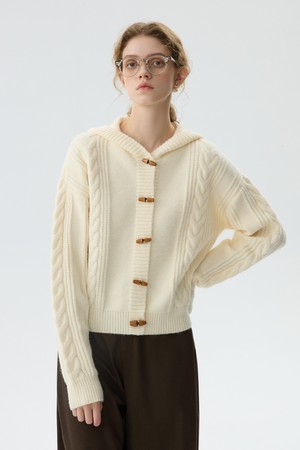 WD_Horn button hood cardigan