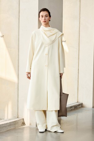 YY_Gentle scarf trench coat