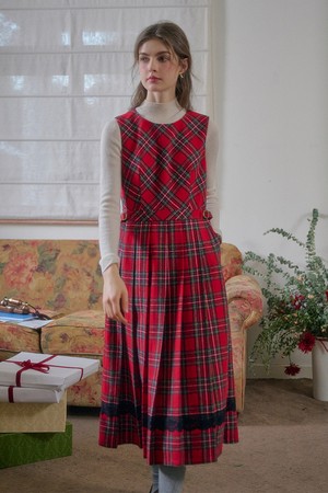 SR_Check red vest dress