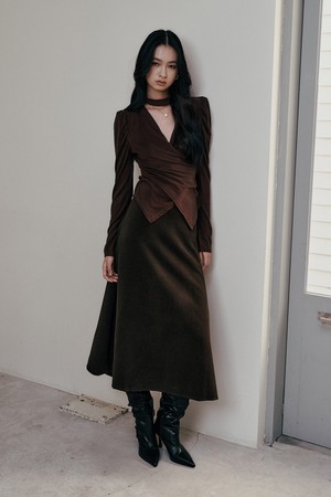 IT_Winter solid color skirt_BROWN