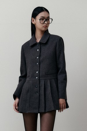 BA_Fur muffler dress_CHARCOAL