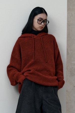 BA_Hoodie knit sweater_RED