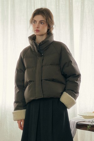 SR_Fur cuffs padding short jacket