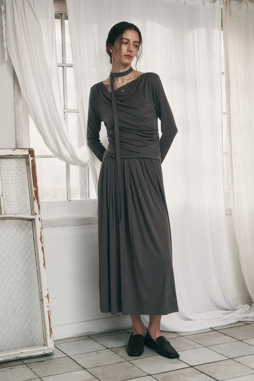 Proud Mary - 셋업 - PM_Off-the-shoulder top and skirt set_2color