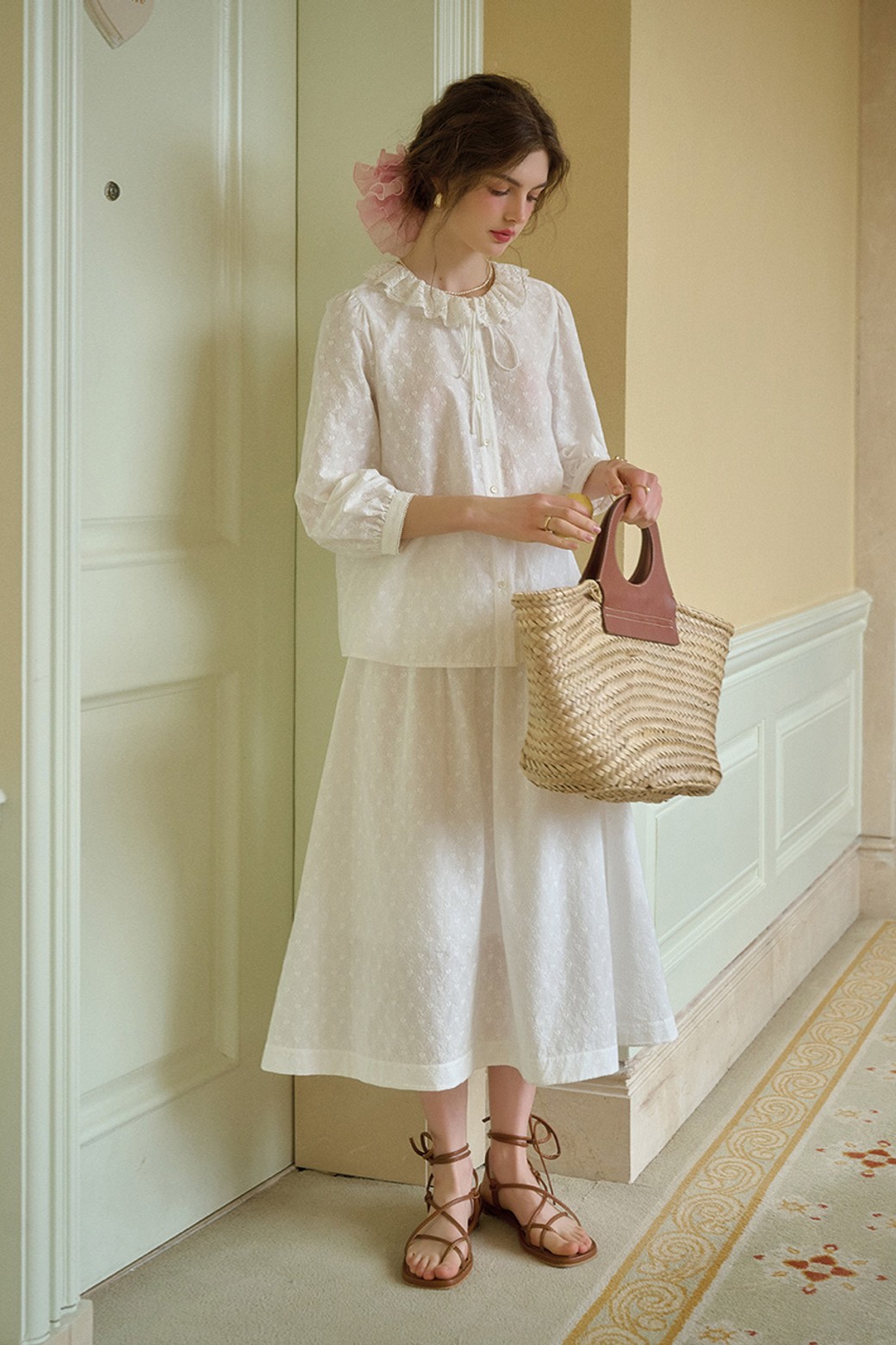 Simple Retro - 셔츠 - SR_Sonnet ruff collar shirt