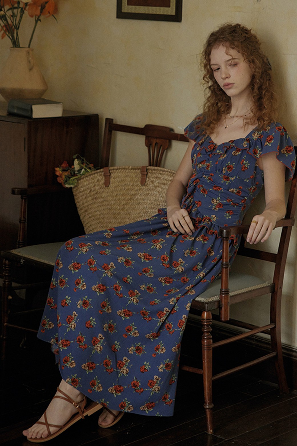 Proud Mary - 반소매 원피스 - Vintage rose frill dress