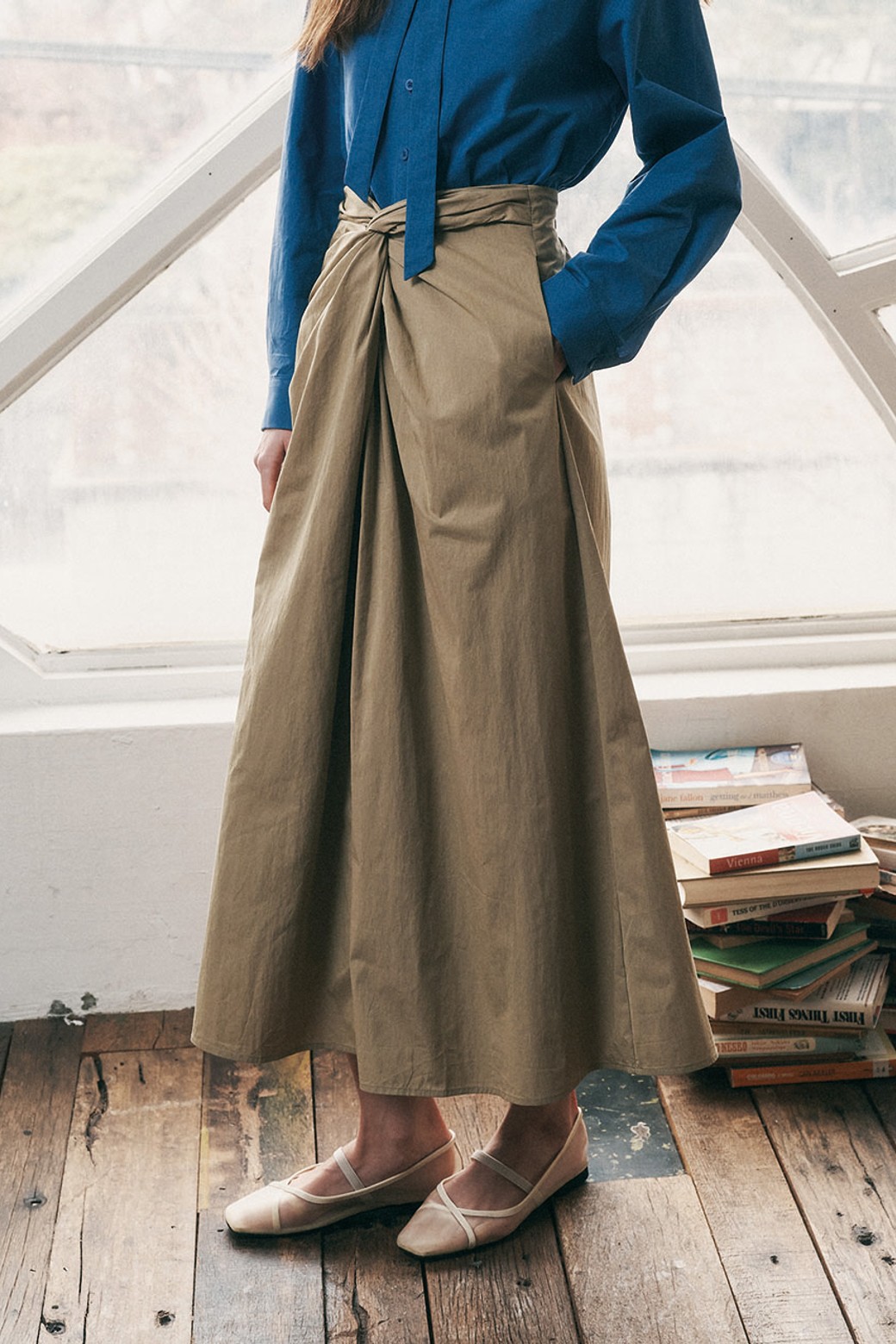 Proud Mary - 롱스커트 - PM_Kink daily skirt_BEIGE