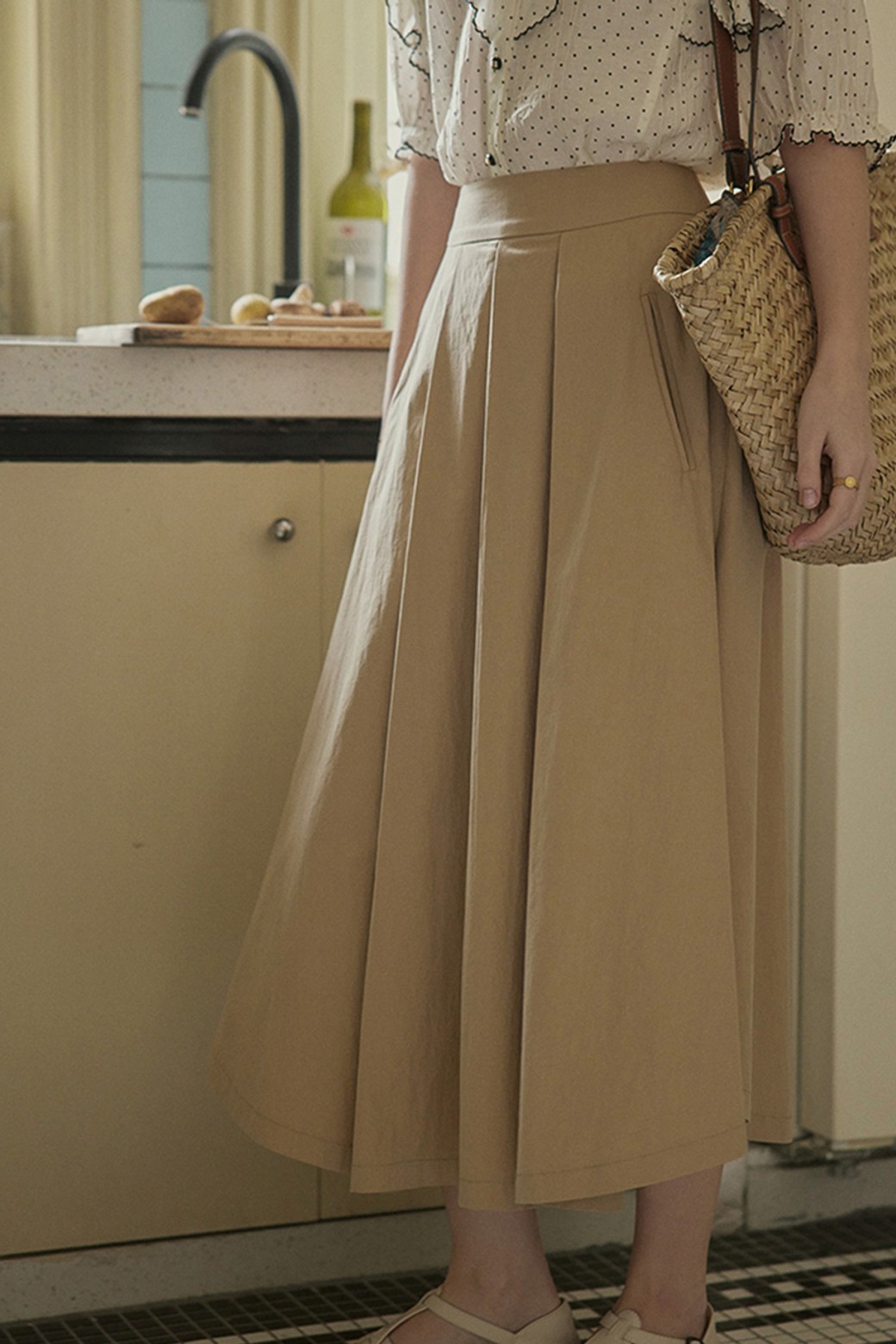 Proud Mary - 롱스커트 - Cotton pleated skirt