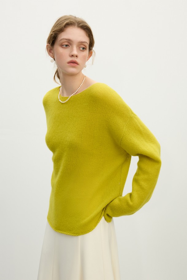 WE'DEE - 스웨터 - WD_Loose boat neck knit top