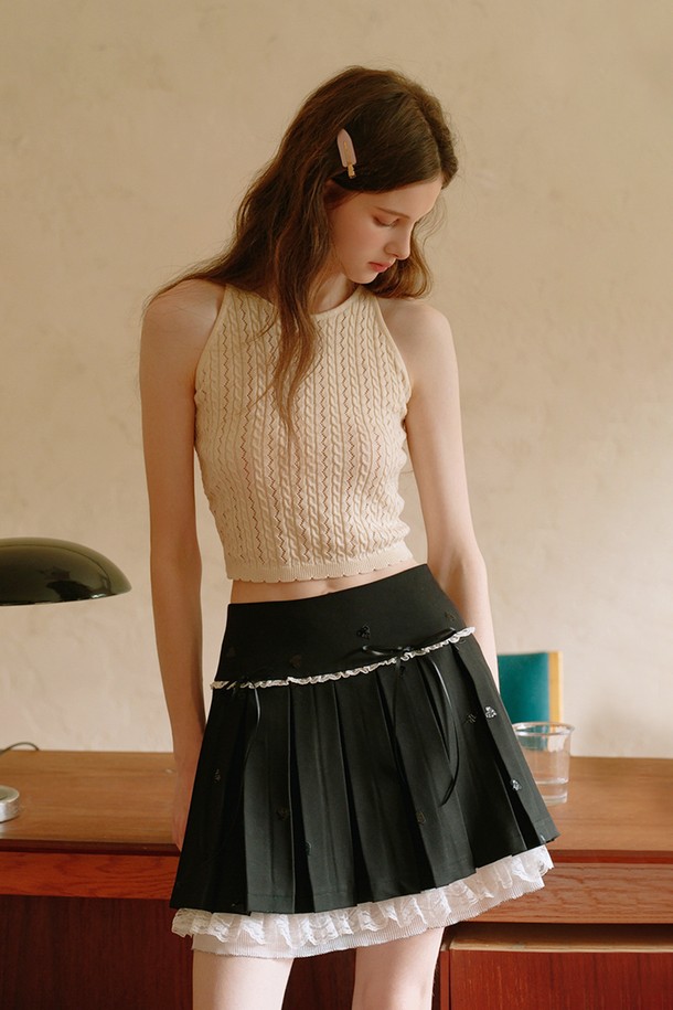 Cest Moidew - 미니스커트 - Cest_Sequin pleat layered skirt