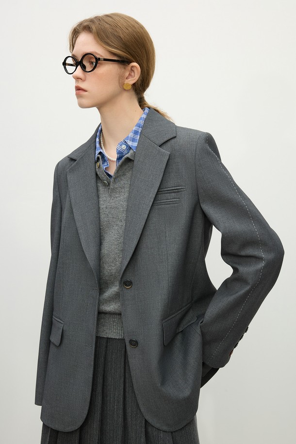 WE'DEE - 자켓 - WD_Design sleeve line suit jacket