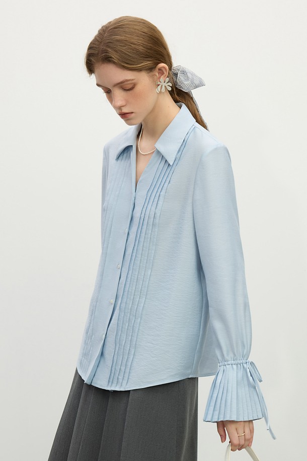 WE'DEE - 셔츠 - WD_Pleated bell sleeve shirt_2color