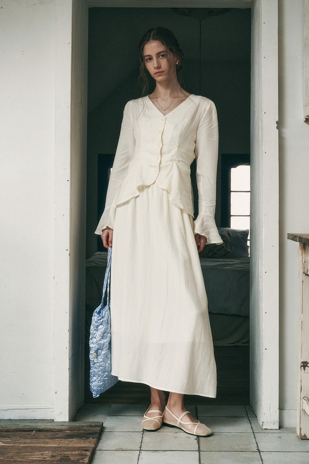 Proud Mary - 셋업 - PM_Ruffle sleeves top and skirt set_IVORY
