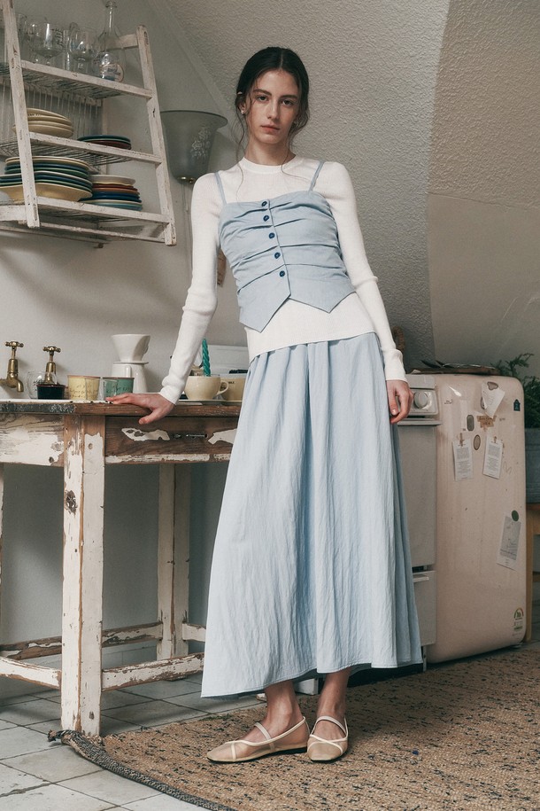 Proud Mary - 셋업 - PM_Pleated vest top and skirt set_2color