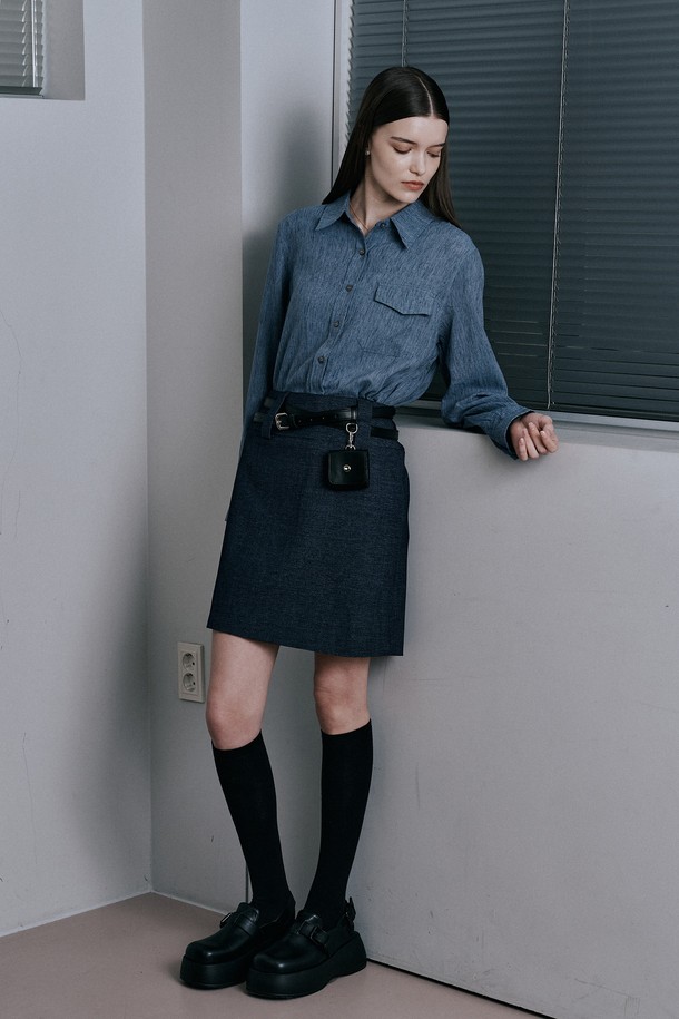 PIASTUDIO - 미디스커트 - BA_Double belt suit skirt_2color