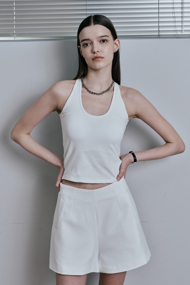 PIASTUDIO - 민소매티셔츠 - BA_Casual tank top_WHITE