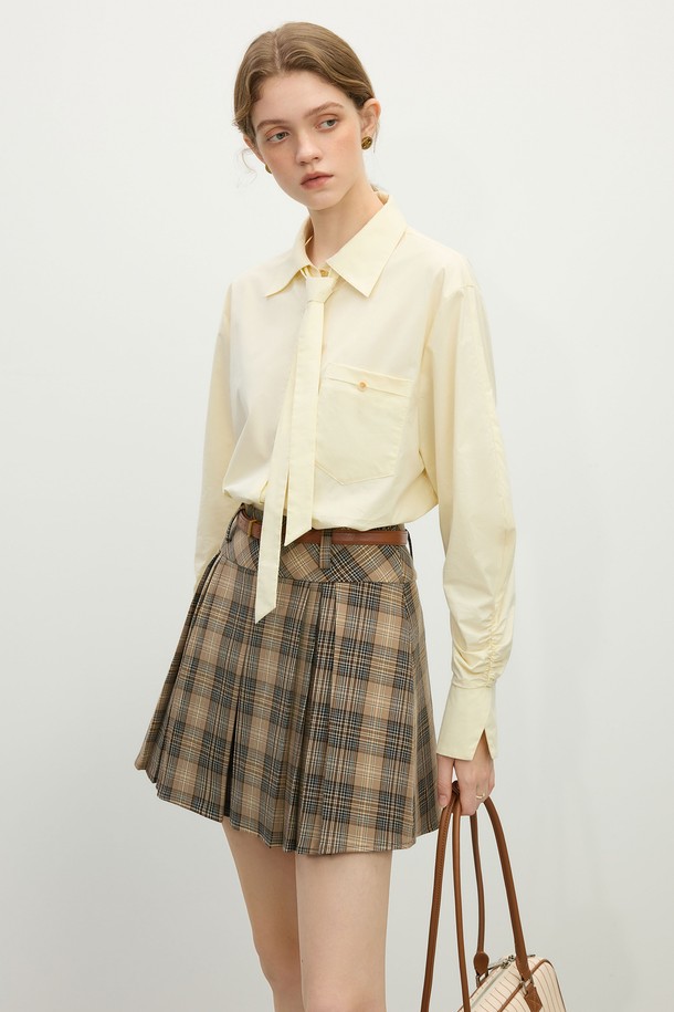 WE'DEE - 미니스커트 - WD_Plaid a-line pleated skirt