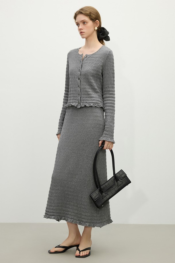 WE'DEE - 롱스커트 - WD_Frill knit skirt