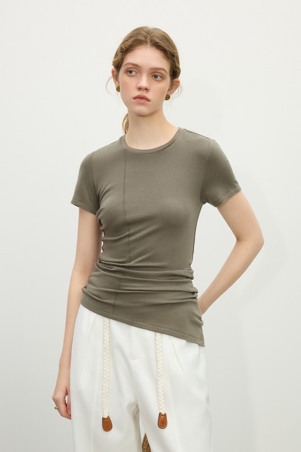 WE'DEE - 반소매 티셔츠 - WD_Simple slim short sleeve top_3 color