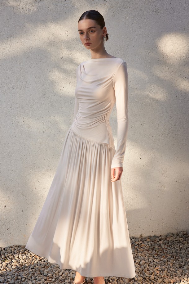 YYIAM - 롱스커트 - YY_Tencel kintted skirt_IVORY