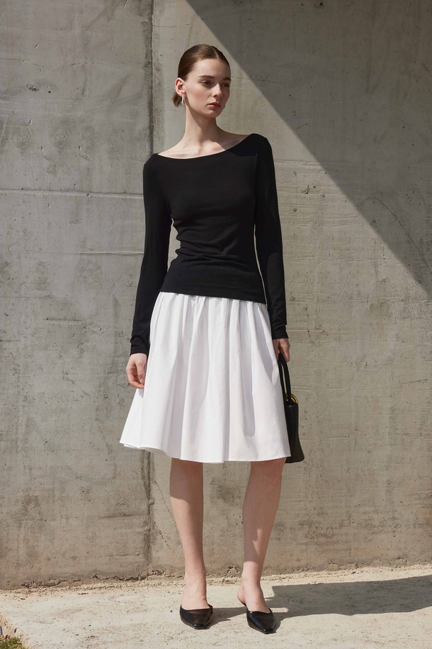 YYIAM - 미디스커트 - YY_Cloud bud a-line skirt_2color