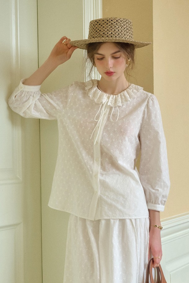 Simple Retro - 셔츠 - SR_Sonnet ruff collar shirt
