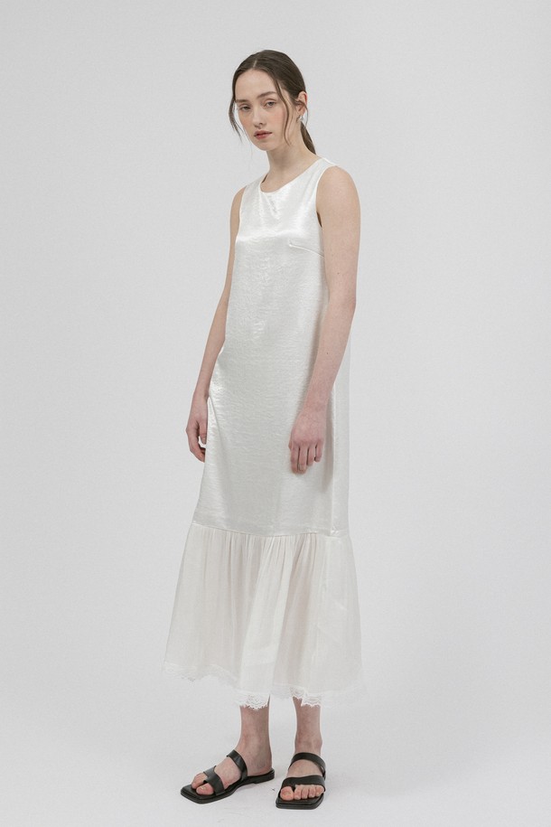 WE'DEE - 민소매 원피스 - WD_Mesh lace hem dress_IVORY