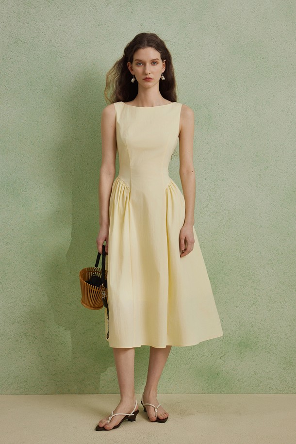 YYIAM - 민소매 원피스 - Waist sleeveless dress_3color