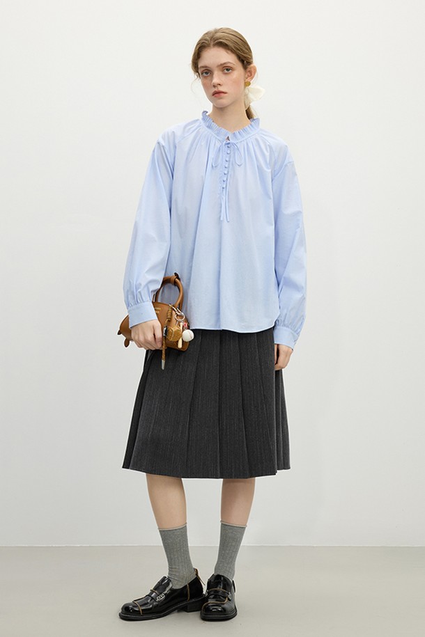 WE'DEE - 블라우스 - WD_Pleated frill collar blouse