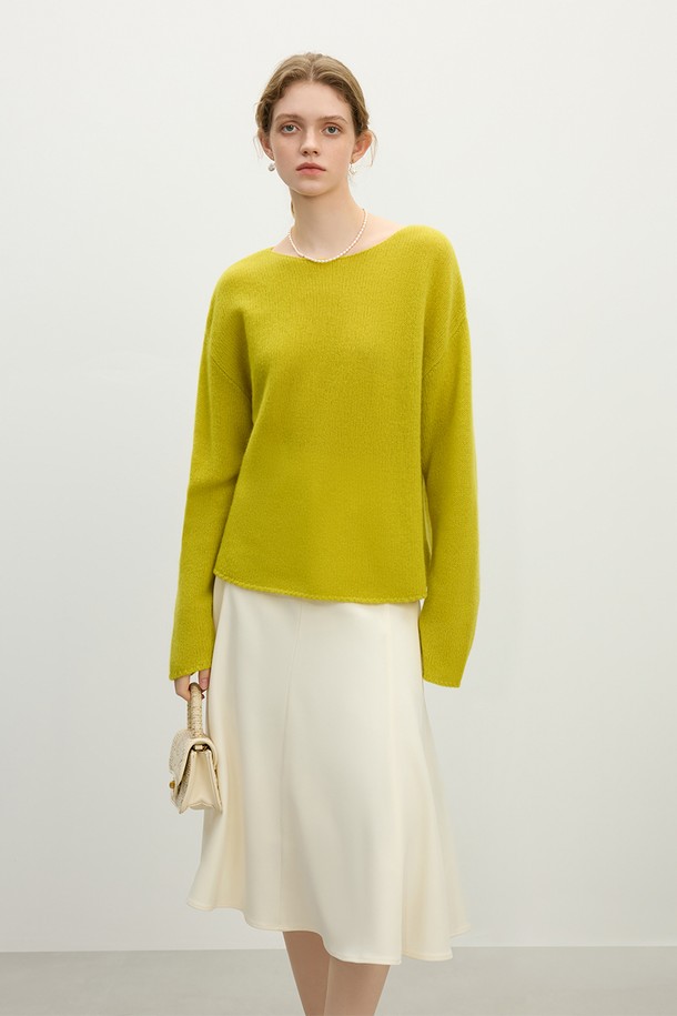 WE'DEE - 스웨터 - WD_Loose boat neck knit top