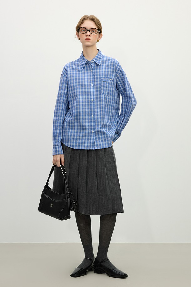 WE'DEE - 셔츠 - WD_Pocket plaid cotton shirt