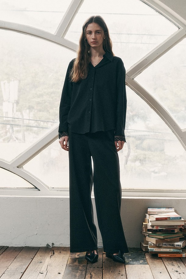 Proud Mary - 블라우스 - PM_Loose lace blouse_BLACK