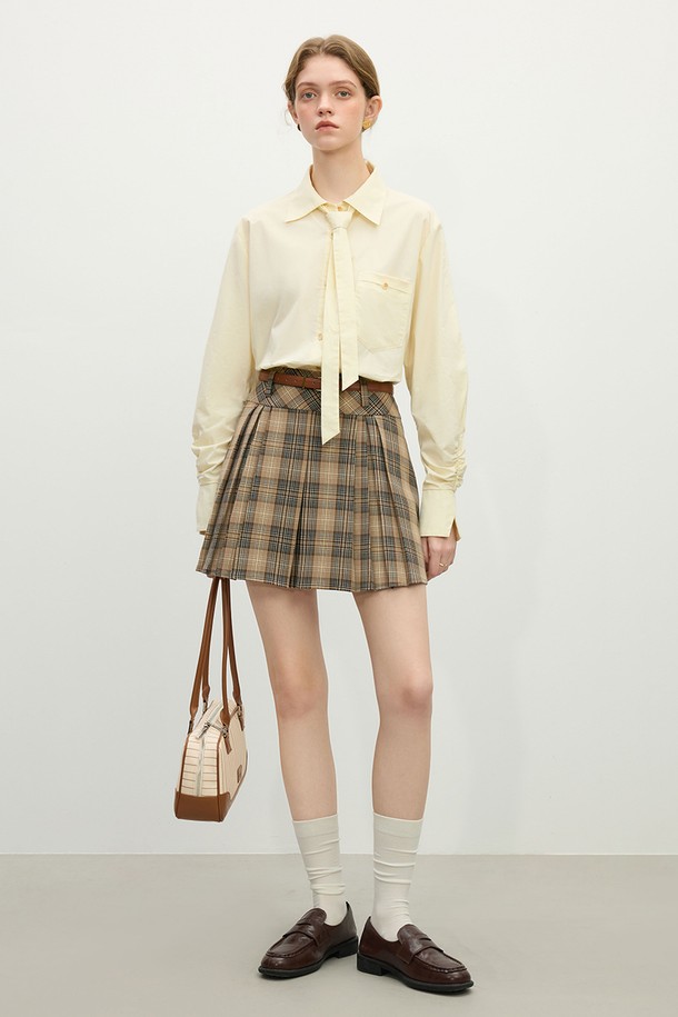 WE'DEE - 미니스커트 - WD_Plaid a-line pleated skirt