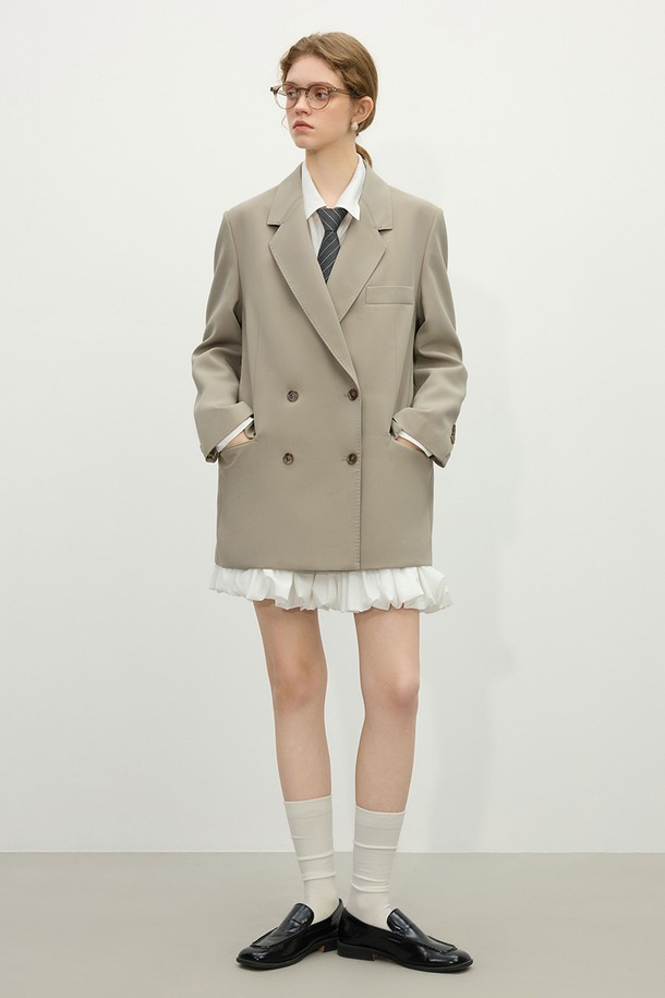 WE'DEE - 자켓 - WD_Double-breasted jacket_LIGHT BEIGE