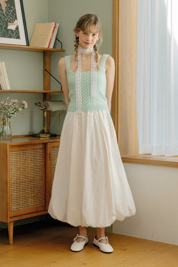 DUNDROP - 베스트 - DD_Pattern knit sleeveless top_MINT