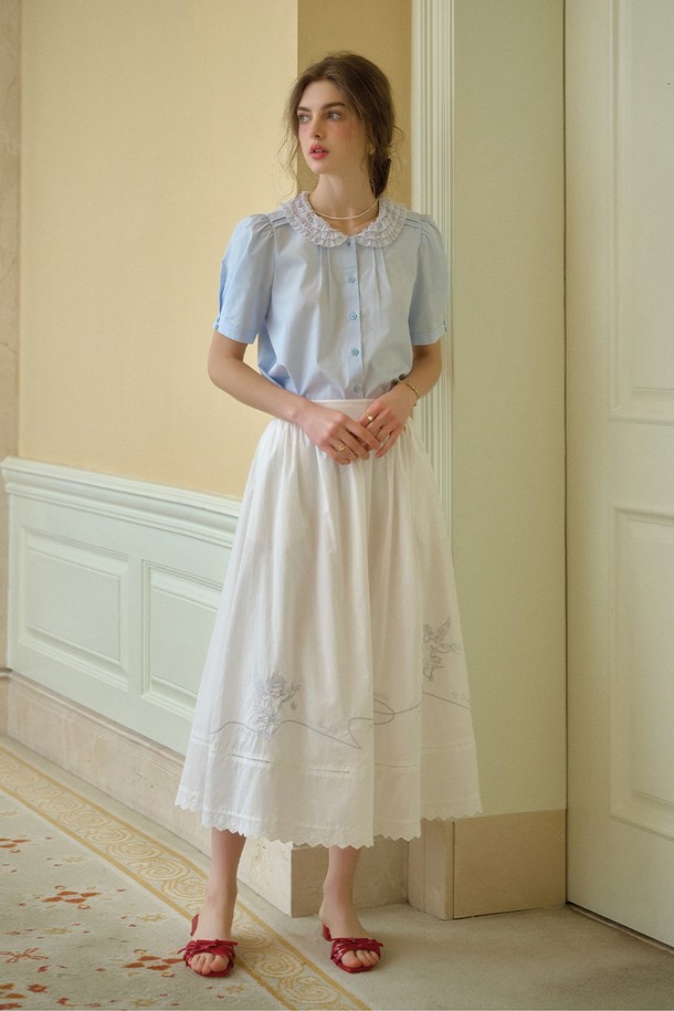 Simple Retro - 셔츠 - SR_Thousand layer collar shirt