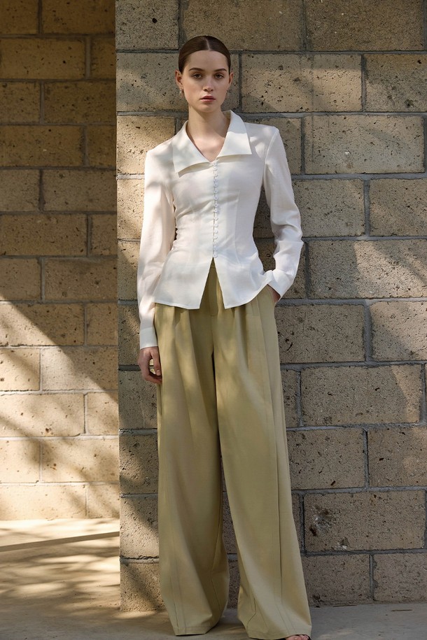 YYIAM - 셔츠 - YY_Waist niche slim sleeve shirt