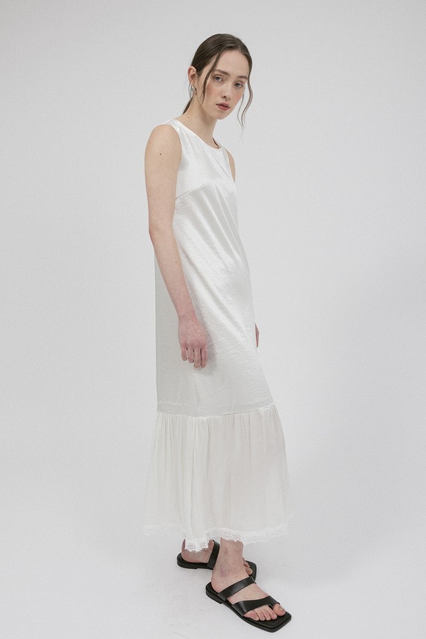 WE'DEE - 민소매 원피스 - WD_Mesh lace hem dress_IVORY