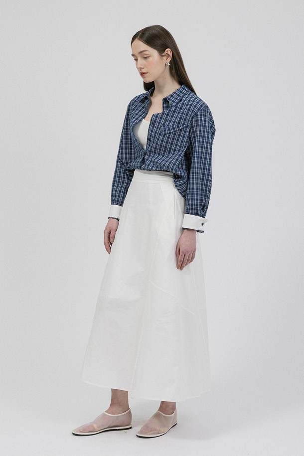 WE'DEE - 롱스커트 - WD_Loose casual skirt_WHITE