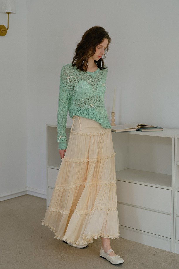 Cest Moidew - 스웨터 - Bow see through knit top