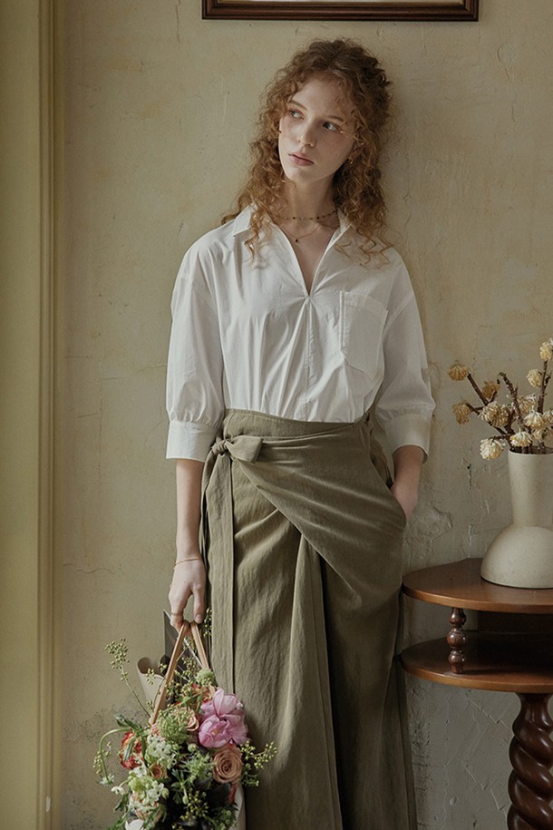 Proud Mary - 롱스커트 - Side strap ribbon skirt