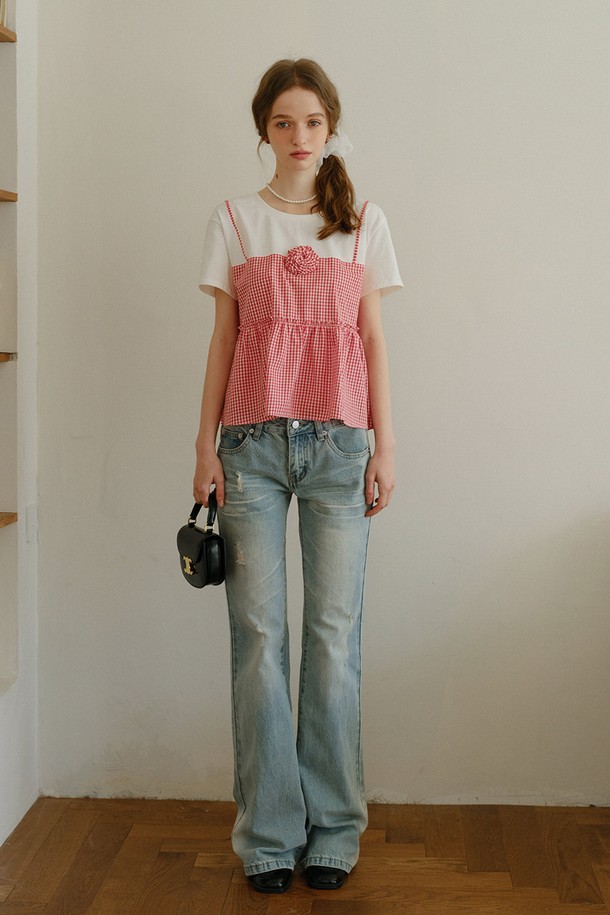 Cest Moidew - 롱/미디팬츠 - Lace washed flare pants
