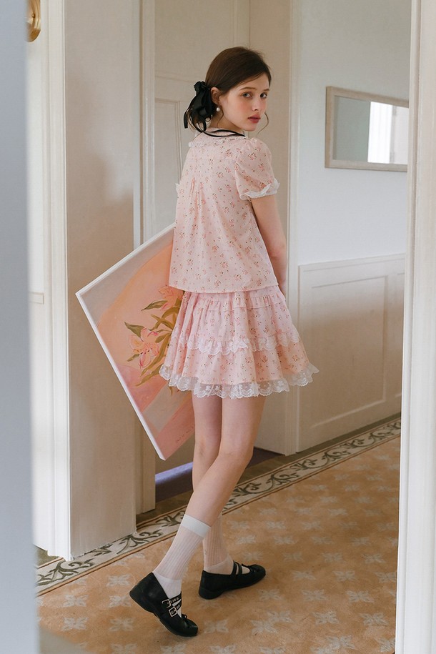 【MUCENT】 BEMINE RIBBON PLEATED SKIRT (2COLOR) /追跡付 Strawberry Ribbon Skirt – axes femme from JAPAN