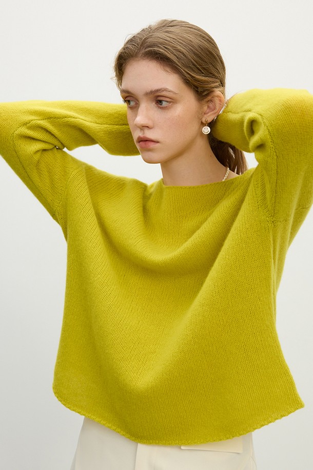 WE'DEE - 스웨터 - WD_Loose boat neck knit top