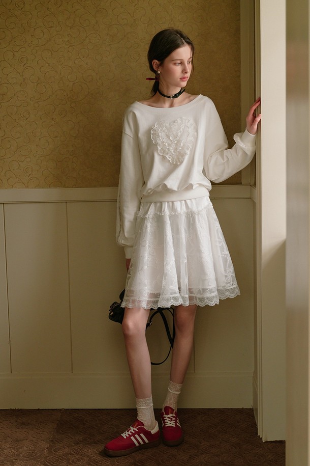 Cest Moidew - 미니스커트 - Cest_Ribbon lace banding skirt