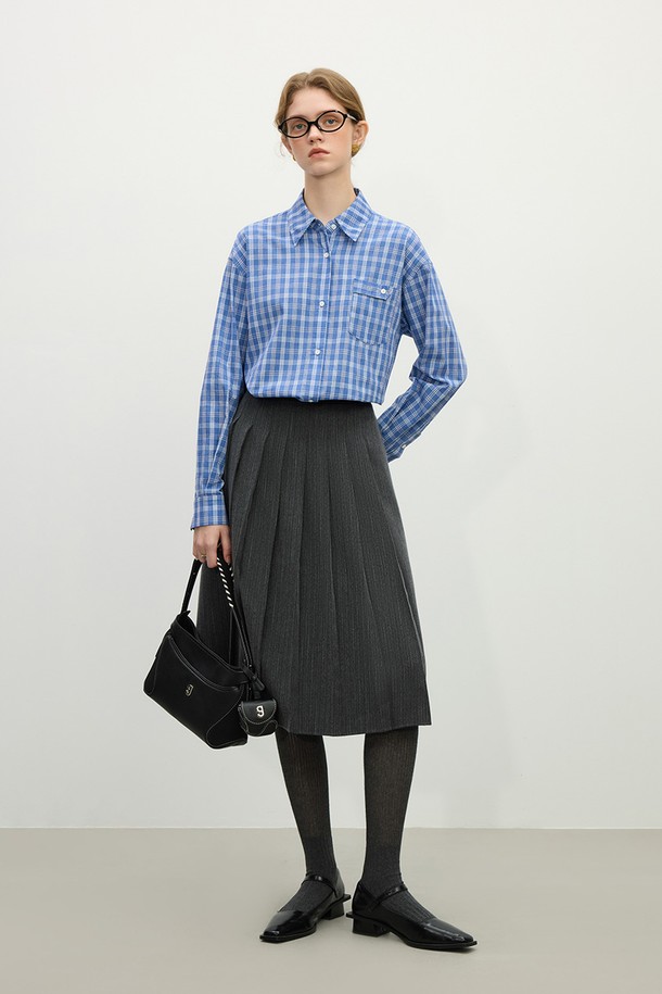 WE'DEE - 미디스커트 - WD_Pleated banding midi skirt