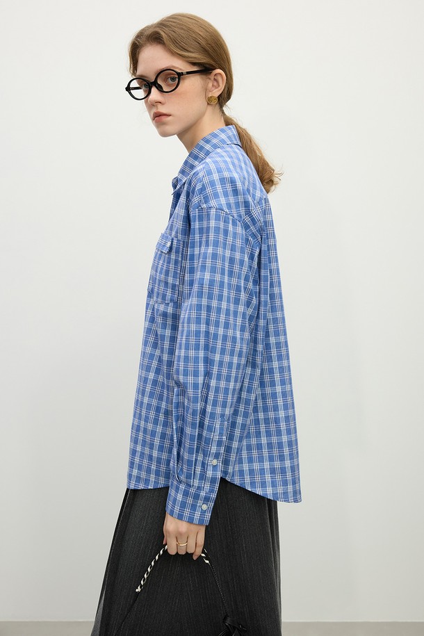 WE'DEE - 셔츠 - WD_Pocket plaid cotton shirt