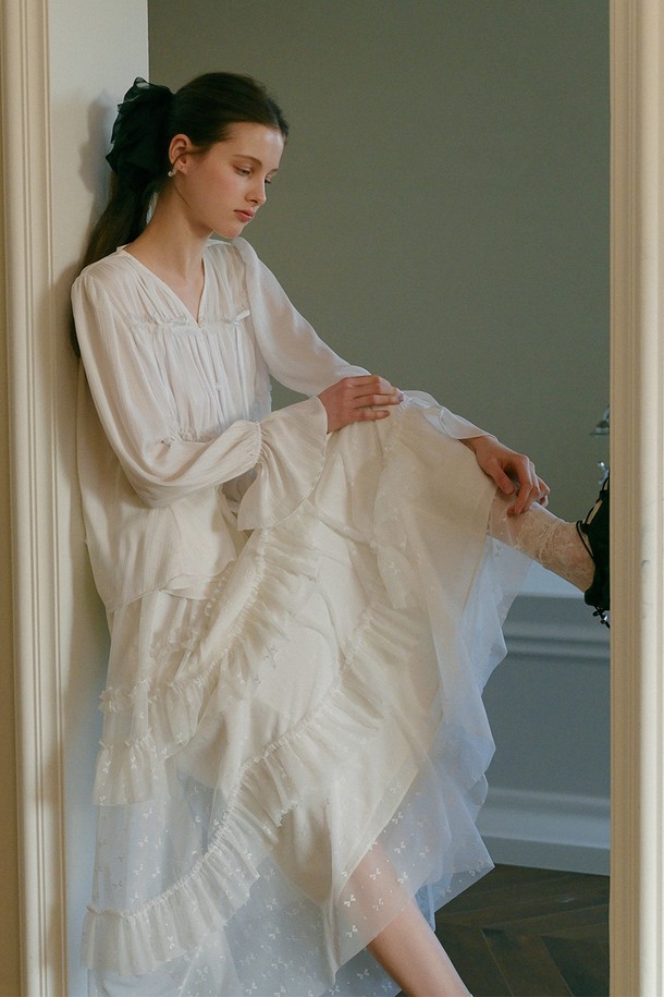 Cest Moidew - 롱스커트 - Cest_Fairy lace mesh cake skirt