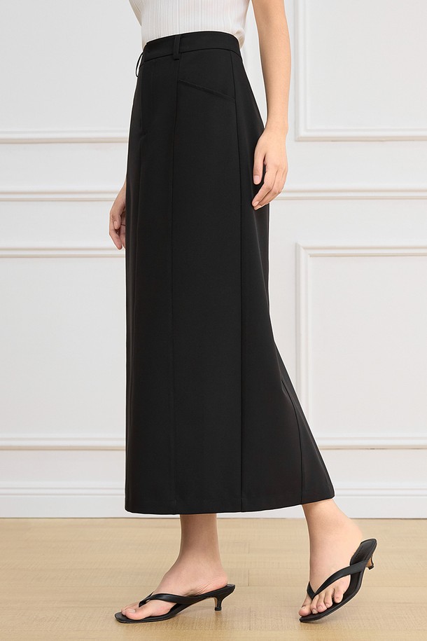 WE'DEE - 롱스커트 - WD_Straight back slit long skirt